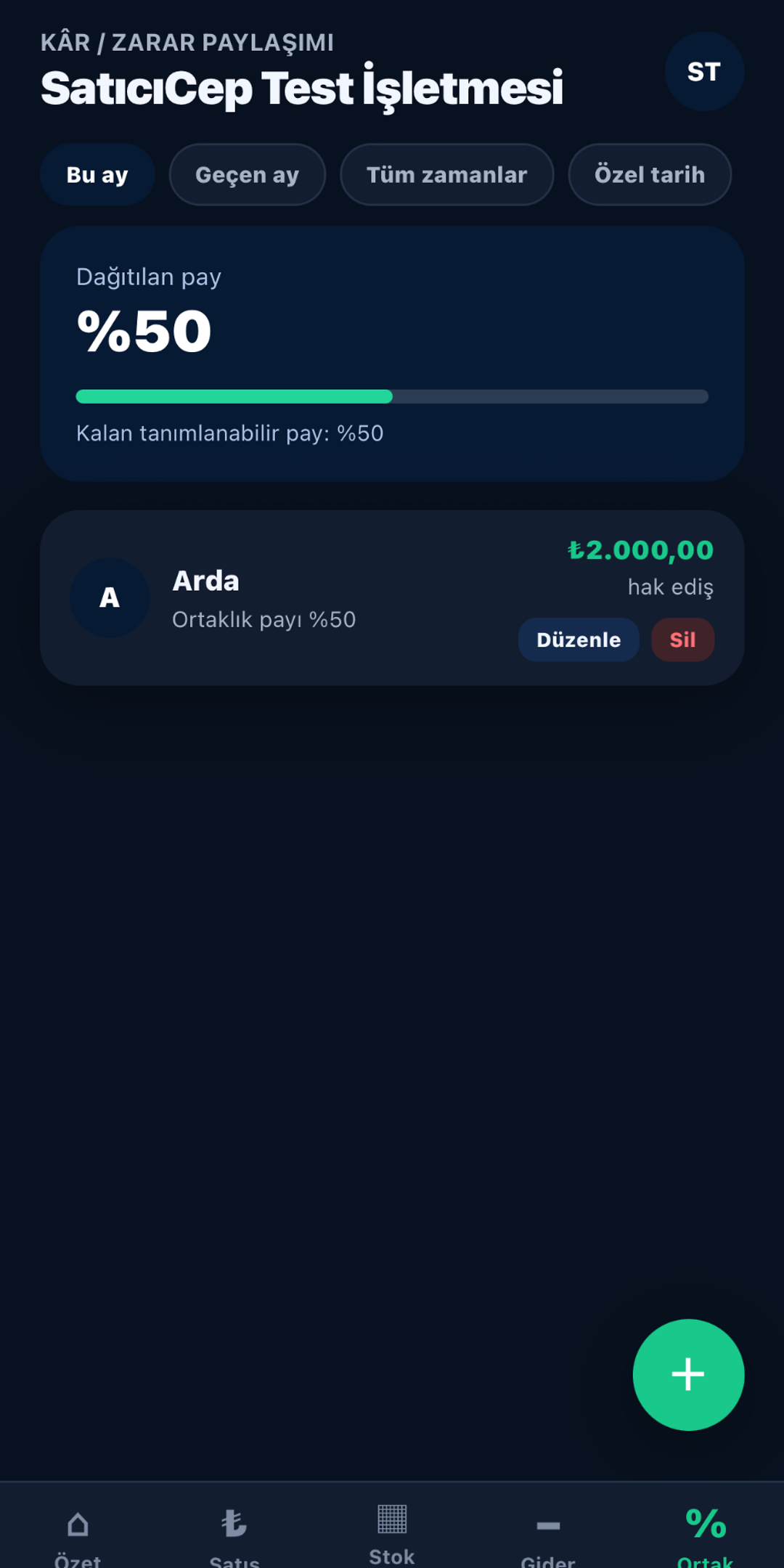 SatıcıCep ortaklık ekranı